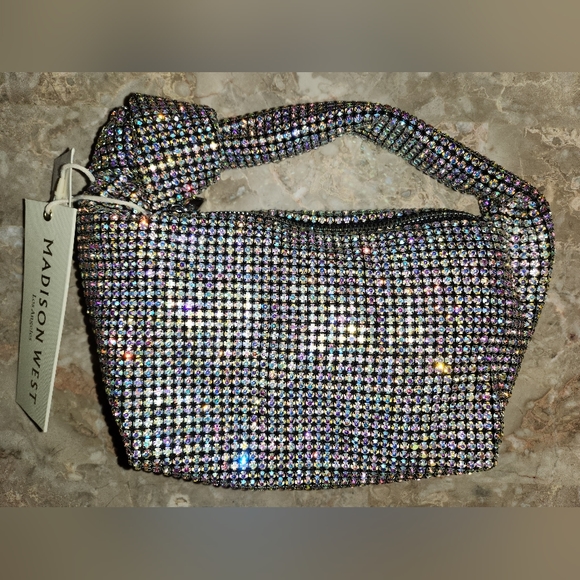 Madison West Rhinstone Bling Knotted Handbag Purse